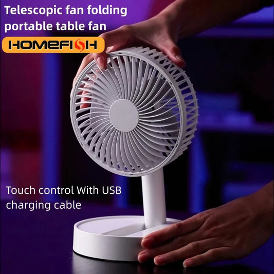 F28 Portable Mini Desktop USB Folding Fan with 4 Speed and Timing
