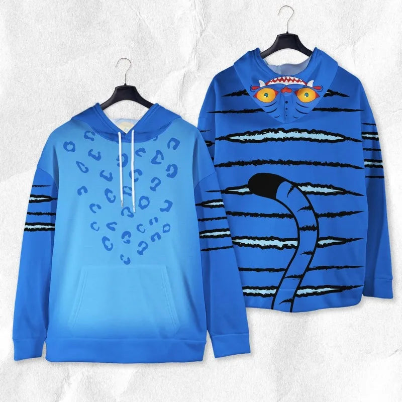 Women's Derpy Printed Hoodie for Autumn Winter KPop Demon Hunters Inspired Cozy Pullover for Daily Wear & Street Style Outings