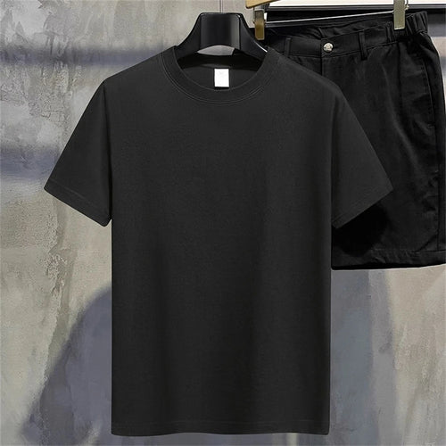 Men T Shirt Summer Cotton Tops Women Solid Color Blank Tshirts O-neck