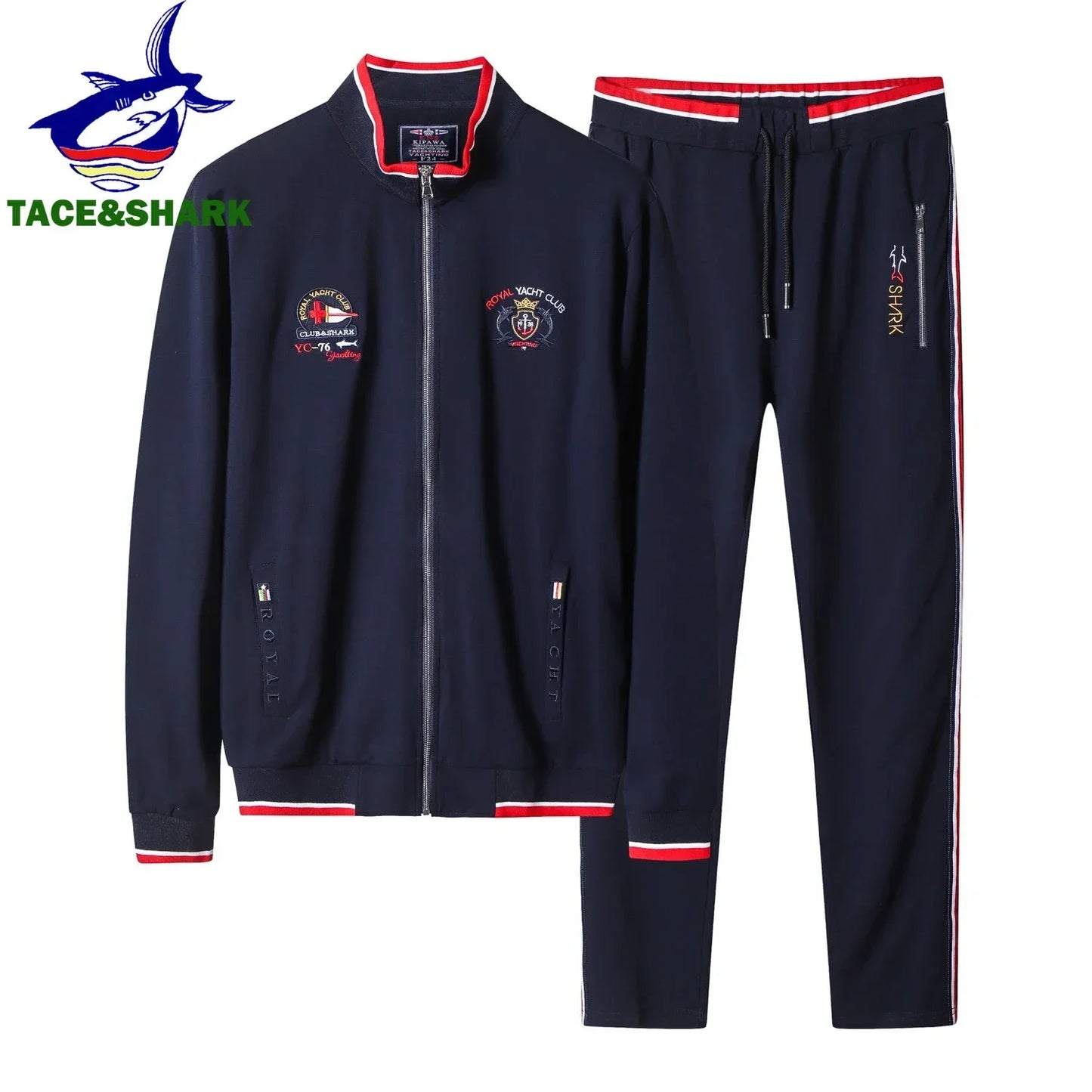 High Quality Embroidery Fashion Tracksuit Autumn Men's Sportswear Two
