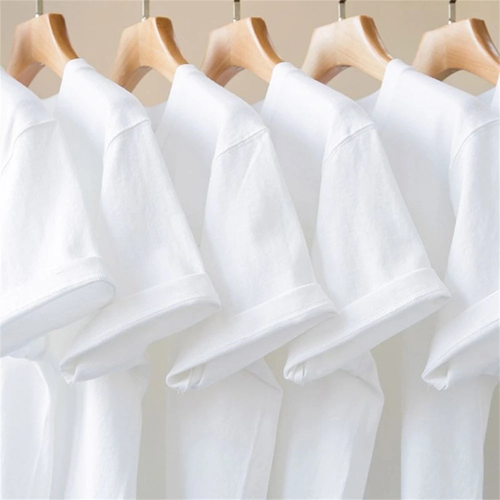 Men T Shirt Summer Cotton Tops Women Solid Color Blank Tshirts O-neck