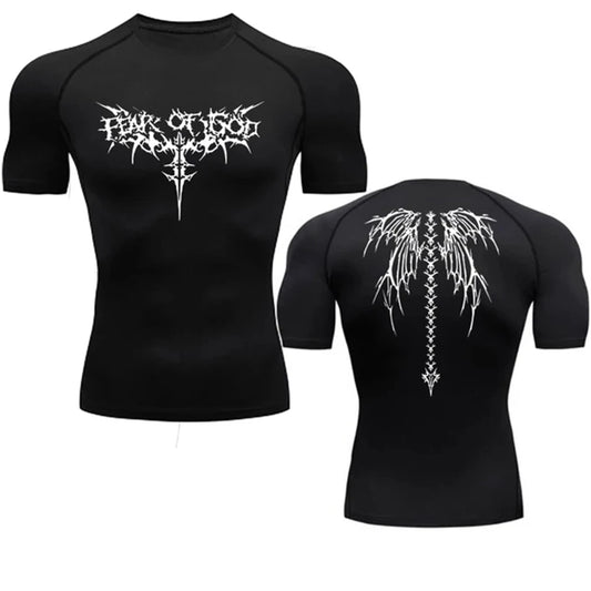 2024 Summer Men Sun-protective Clothing Anime T-shirt Fitness