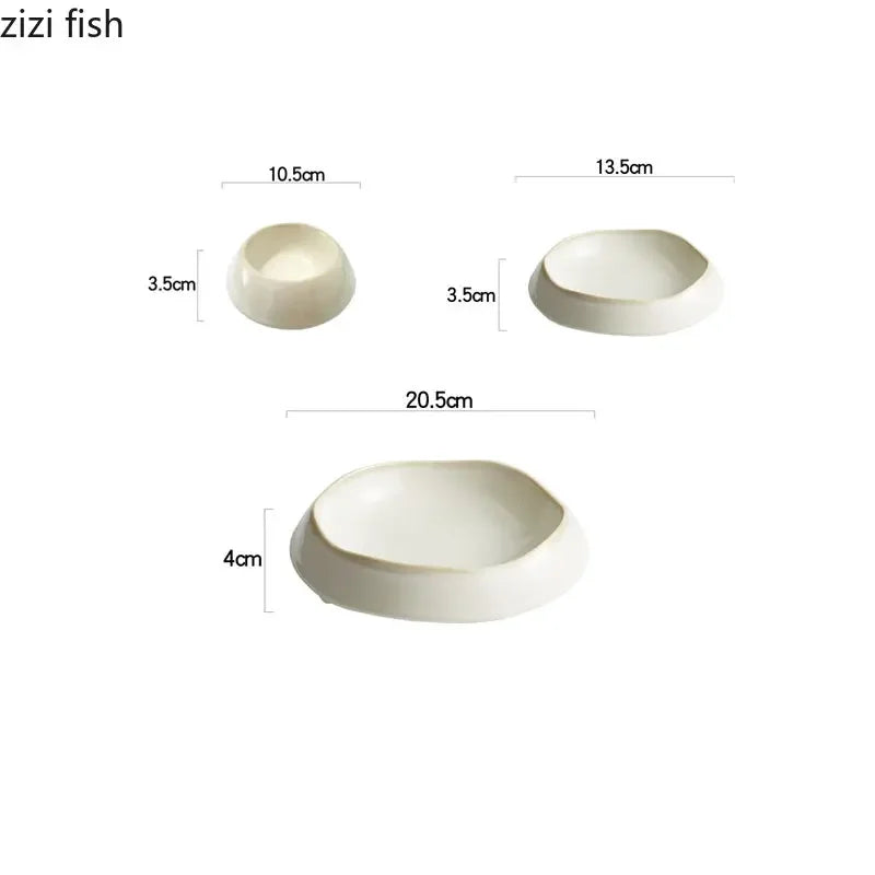 Ceramic Dinner Plate Family Steak Plate Pasta Plates Dessert Dish Cake