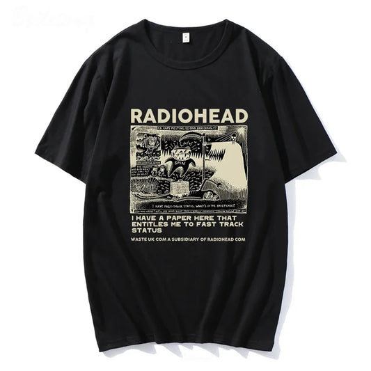 Radiohead T Shirt Men Vintage Classic Tees North America Tour Rock Boy