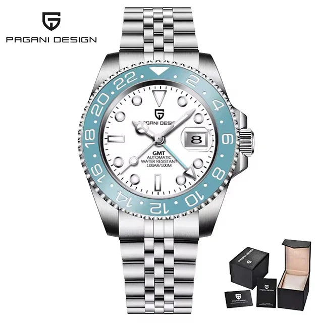 New PAGANI DESIGN Top Brand GMT Mens Wristwatch Sapphire Glass Automatic Men's Watch 100M Waterproof 40mm Men Mechanical Watches