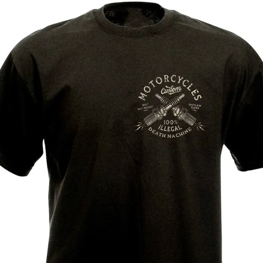 Vintage Custom Motorcycles Chopper Bobber Motorcyclist T-Shirt 100%
