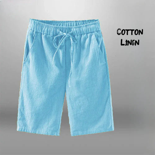 Men Shorts for Men Cotton Linen Casual Breathable Beach Shorts Men's