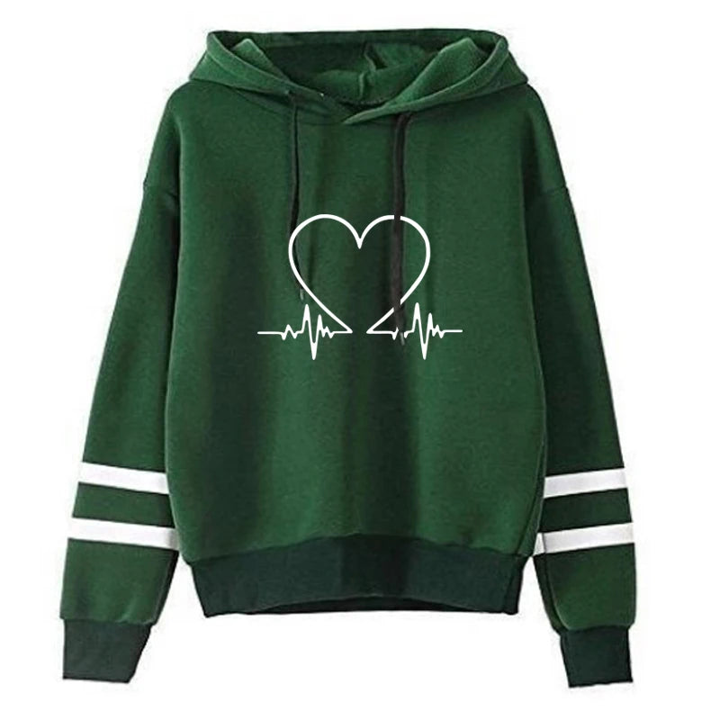 2025 Woman Clothing Style Hoodies Fashion Women's Sweatshirts Daily Pullovers Stripe Sports Printing Casual Jogging Versatile