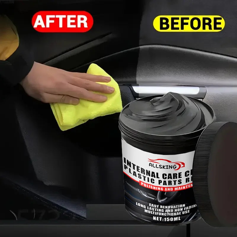 Multi-purpose automotive interior renovation wax plastic parts repair