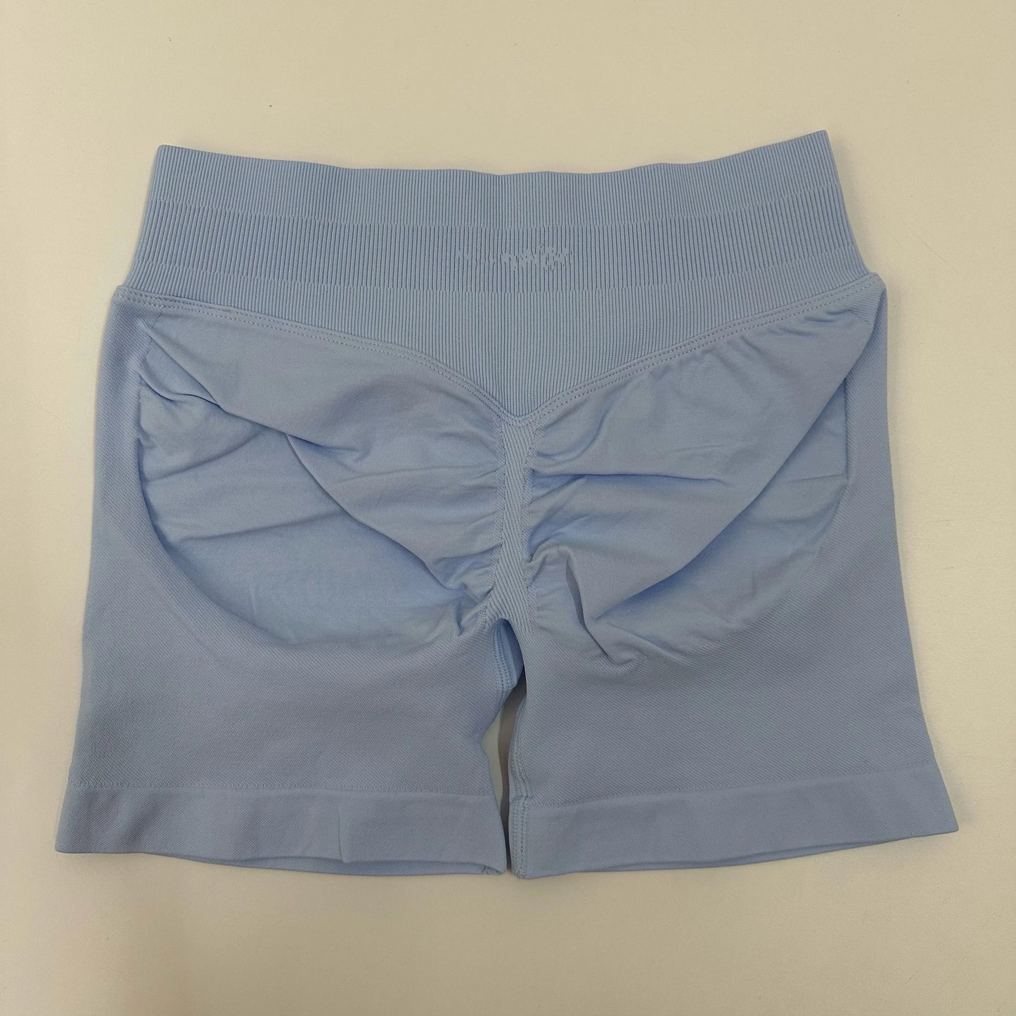 No Logo Yoga Shorts Low Ribbed Waist Band Yoga Shorts Seamless Scrunch Bum Workout Gym Shorts Booty Hight Stretch Running Shorts