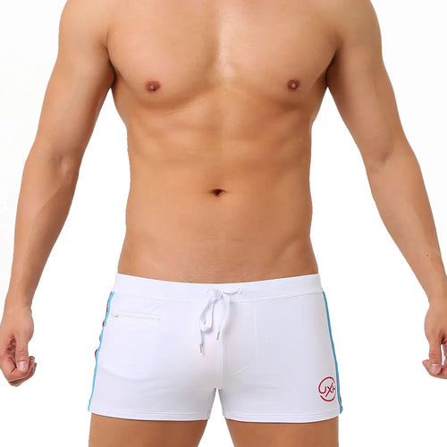 Sexy Swimsuit Beach Quick Drying Trunks Men Swimwear with Zipper