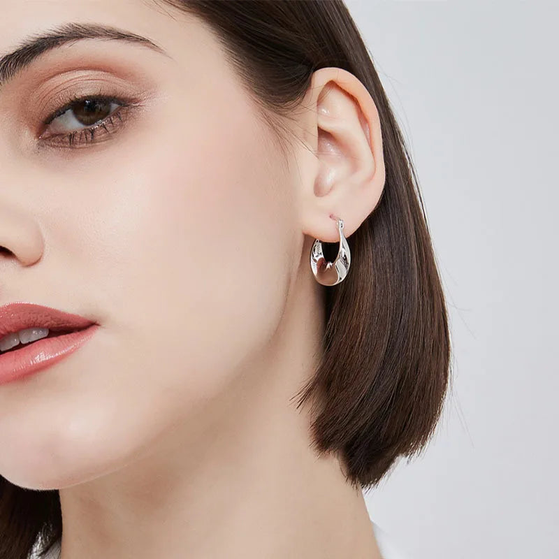 New 925 Sterling Silver Irregular Shape Earrings Charming Personalised