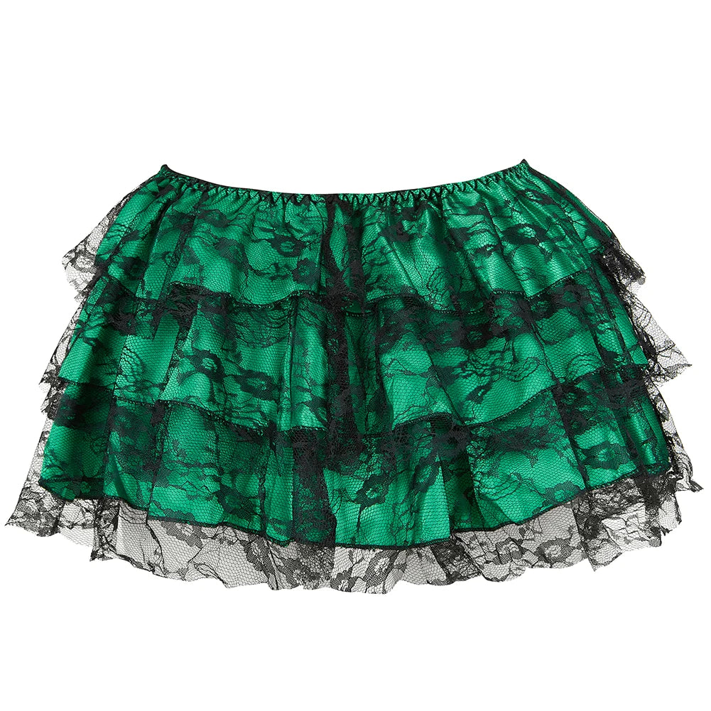 Sexy Layered Mesh Tulle Lace Mini Pleated Skirt Gothic Skirts Showgirl