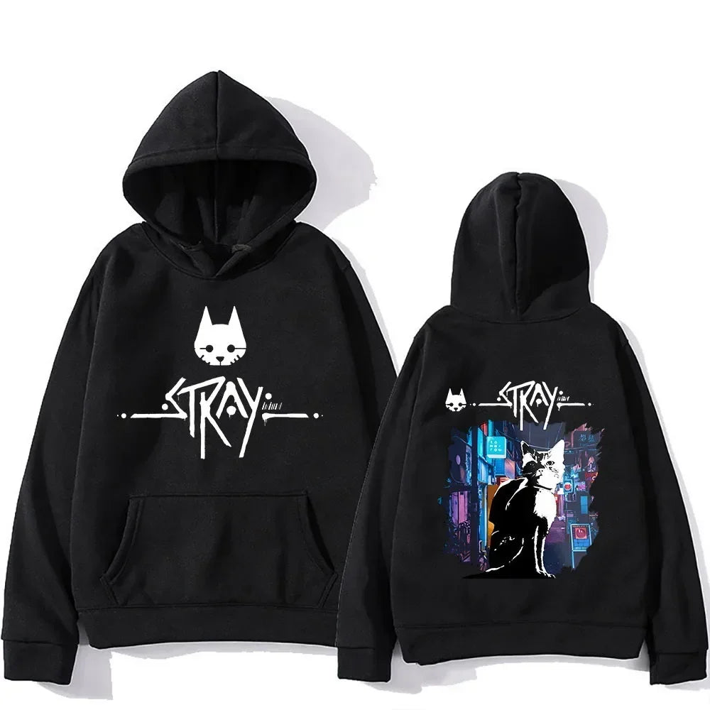 Fashion Women Men Hoodie Stray Cat Cotton Sweatshirt Game Print Pullover Hoodie Female Clothing Streetwear Top Gift Plus Size