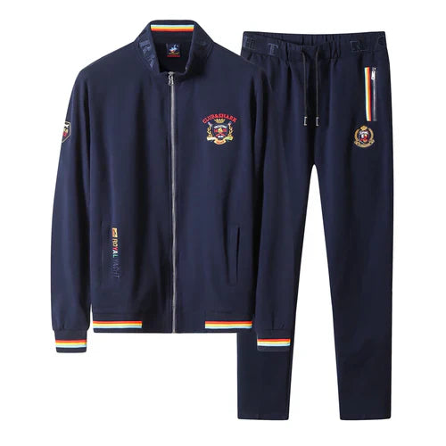 High Quality Embroidery Fashion Tracksuit Autumn Men's Sportswear Two
