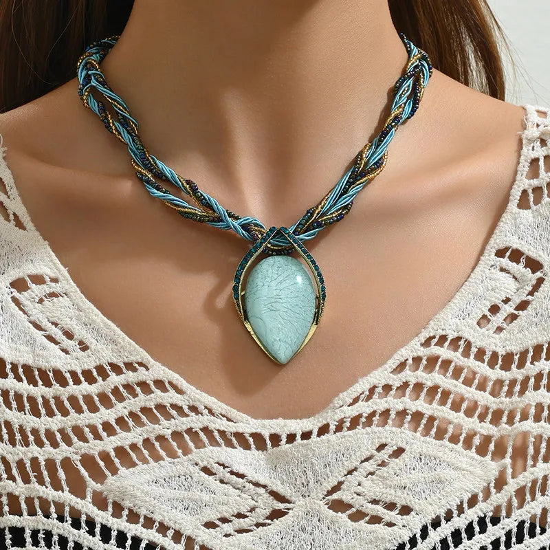 Fashion Bohemia Ethnic Handmade Necklace For Women Bijoux Multilayer