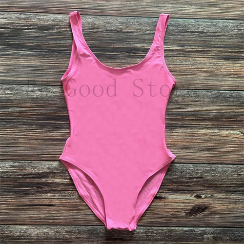 S-3XL Padded One Piece Swimsuit Women Swimwear Solid Bathing Suit