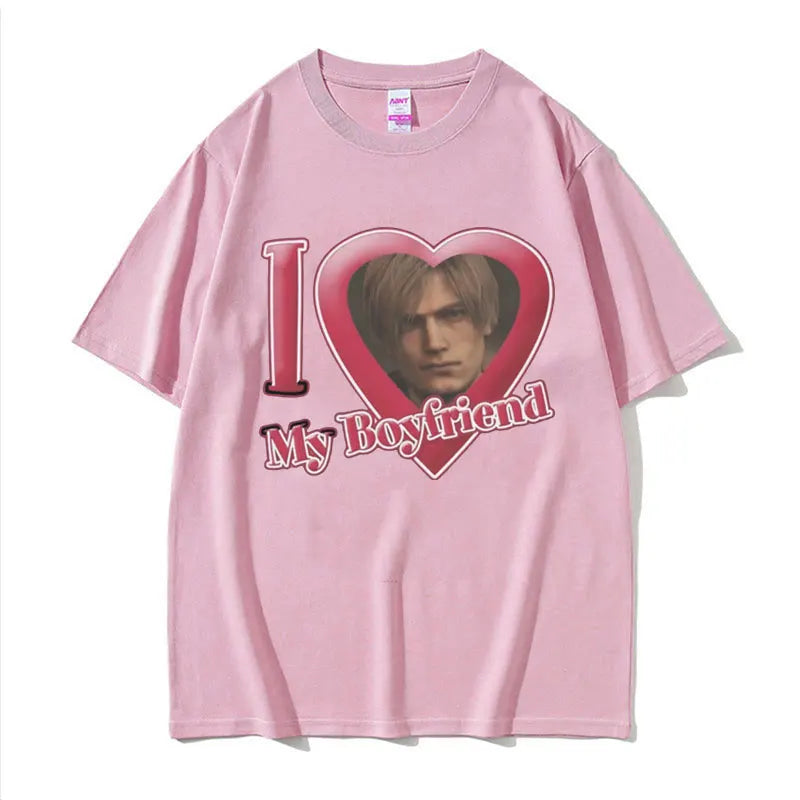 I Love My Boyfriend Leon S Kennedy Graphic T-shirt Men Women's