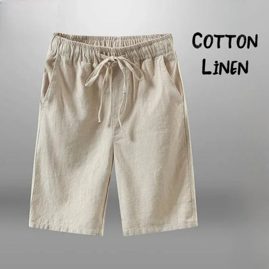 Men Shorts for Men Cotton Linen Casual Breathable Beach Shorts Men's