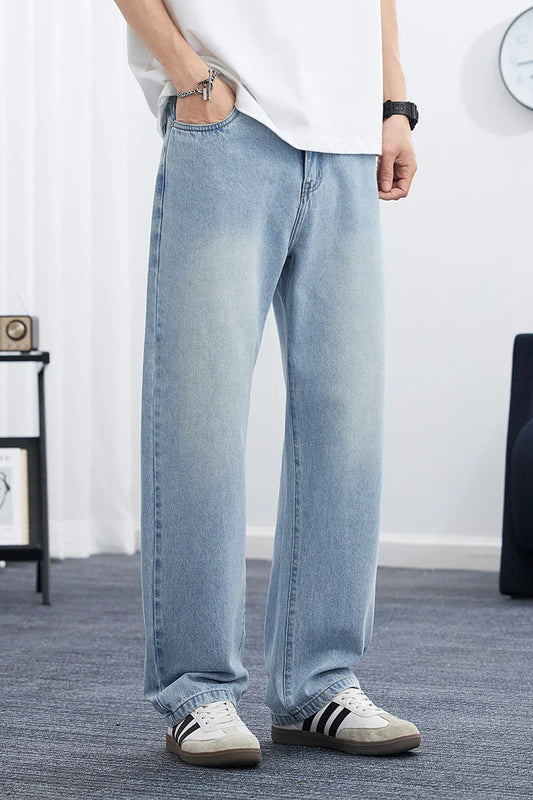 2025 Spring/Summer Korean Style Straight Leg Lyocell Jeans Men's
