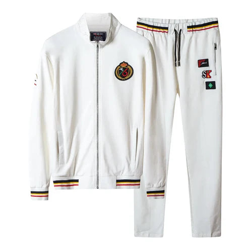 High Quality Embroidery Fashion Tracksuit Autumn Men's Sportswear Two