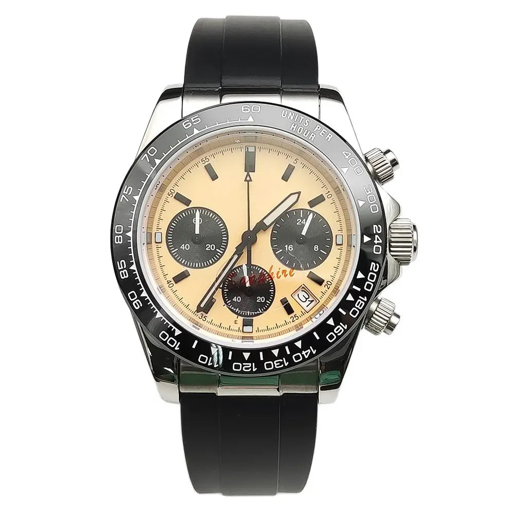 20 color Business 39mm Quartz Watch Men's Timing Sapphire Crystal VK63 Movement Calendar Luminous Blue Dial Stainless Steel Stra