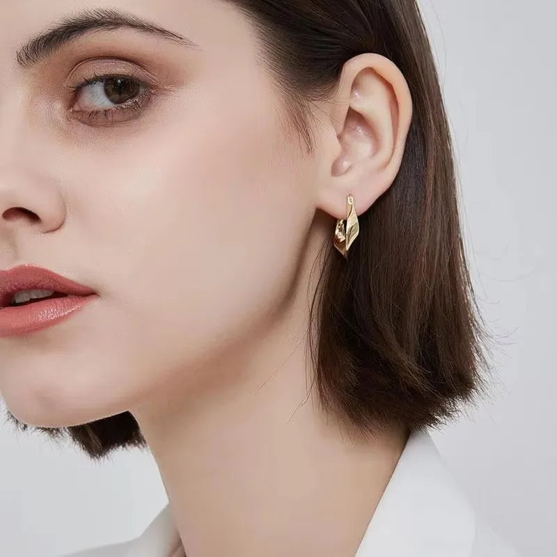 New 925 Sterling Silver Irregular Shape Earrings Charming Personalised