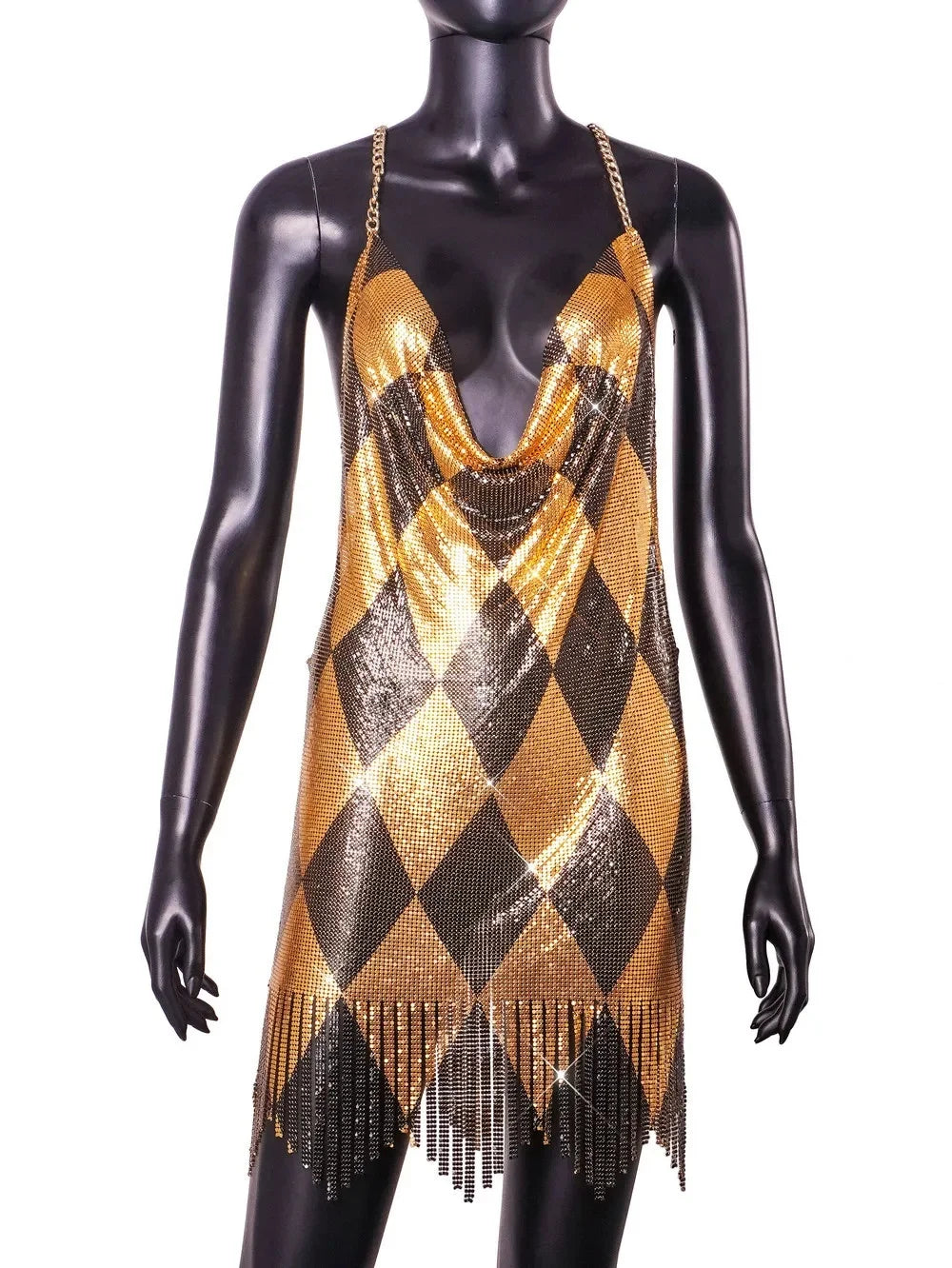 Sexy Metal Backless Summer Dress Fashionable Women's Mini Skirt Style Sleeveless Hanging Neck Design New Hot Sale Of The Season