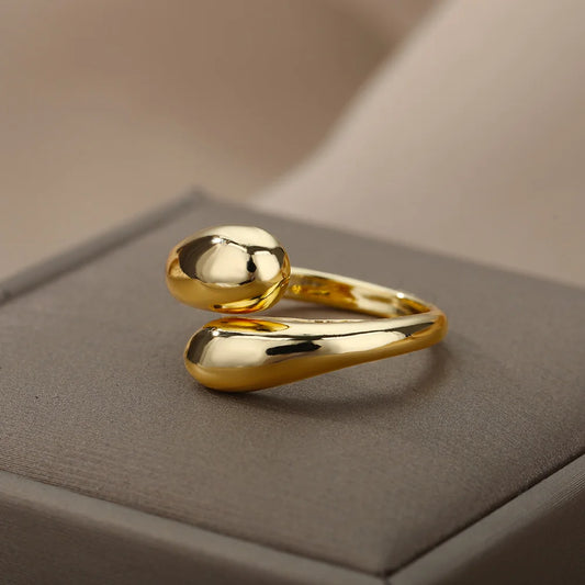 Stainless Steel Rings for Women 2024 Trend New in Gold Color Ring
