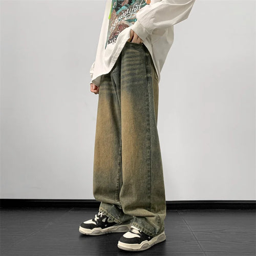 Jeans men Wide Leg Jeans Male Loose Straight Denim Pants 2024 Autumn