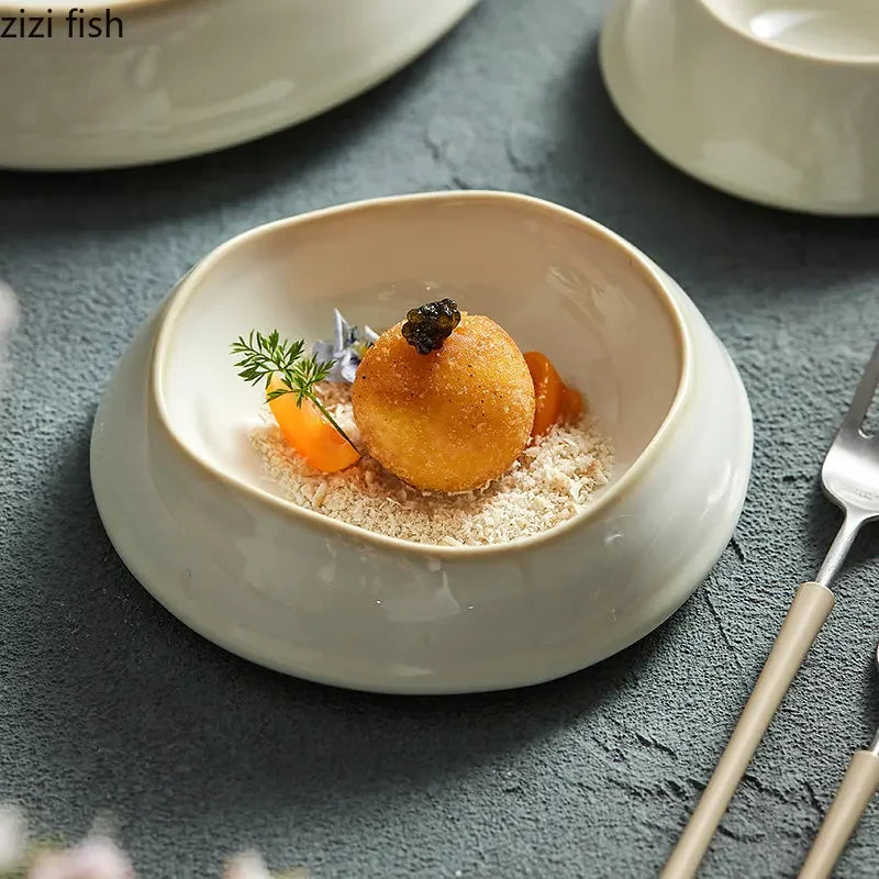 Ceramic Dinner Plate Family Steak Plate Pasta Plates Dessert Dish Cake