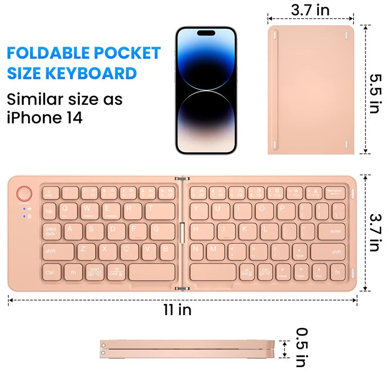 Portable Bluetooth Folding Keyboard for IOS/Android/Windows Tablet