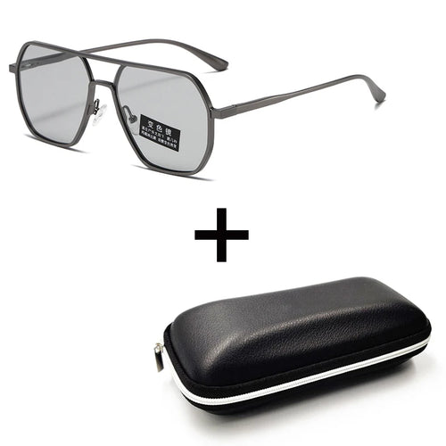 Luxury Metal Photochromic Sunglasses Men Women Fashion Polarized Sun