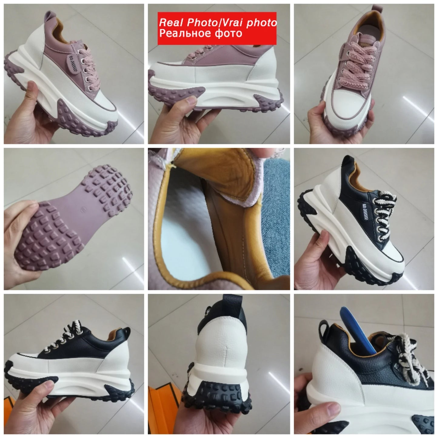 Fujin 7cm Genuine Leather Platform Wedge Fashion Women Spring