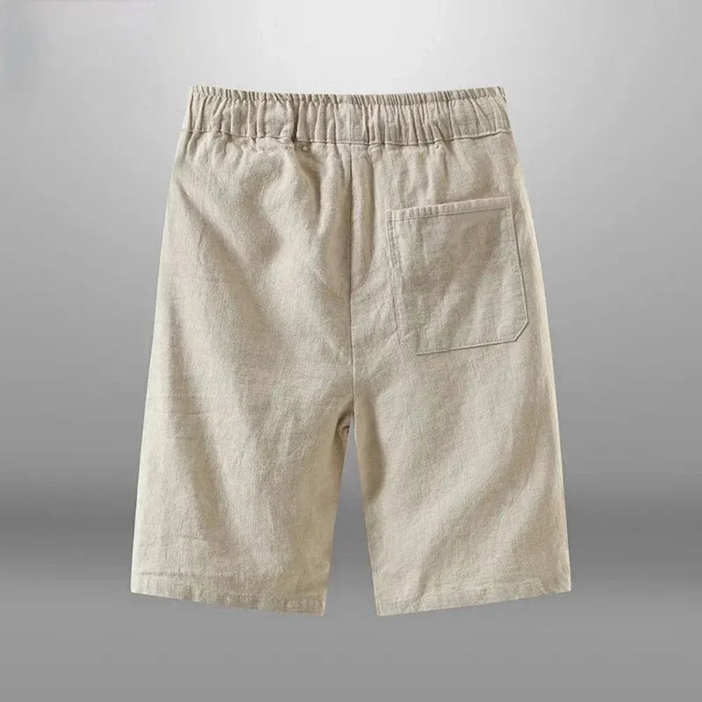 Men Shorts for Men Cotton Linen Casual Breathable Beach Shorts Men's