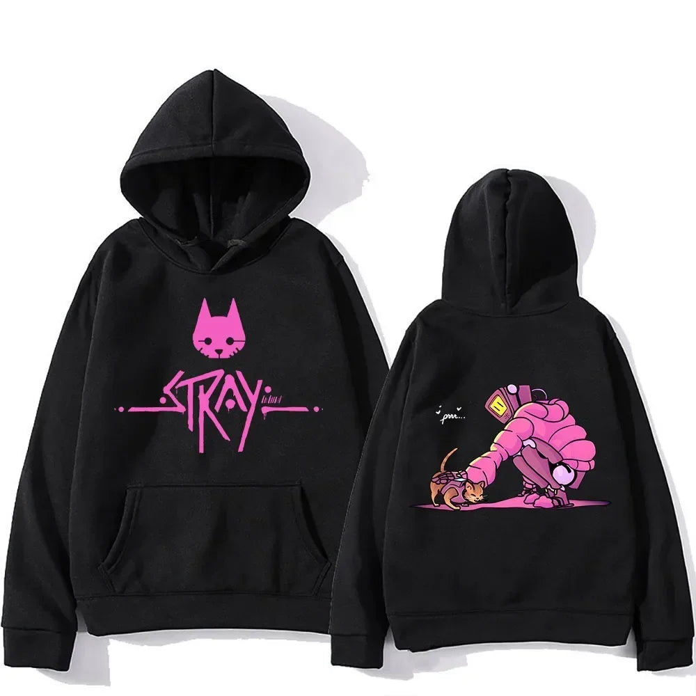 Fashion Women Men Hoodie Stray Cat Cotton Sweatshirt Game Print Pullover Hoodie Female Clothing Streetwear Top Gift Plus Size