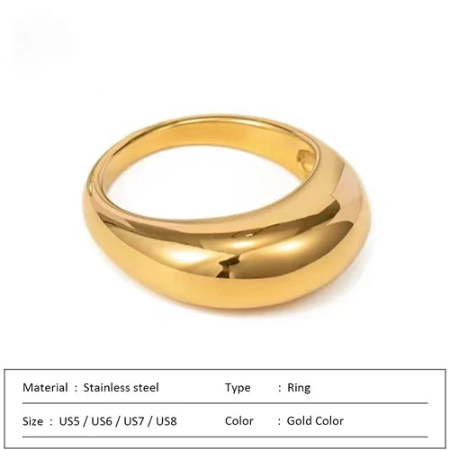 SUNIBI Fashion Simple Stainless Steel Rings for Women Arc Rings