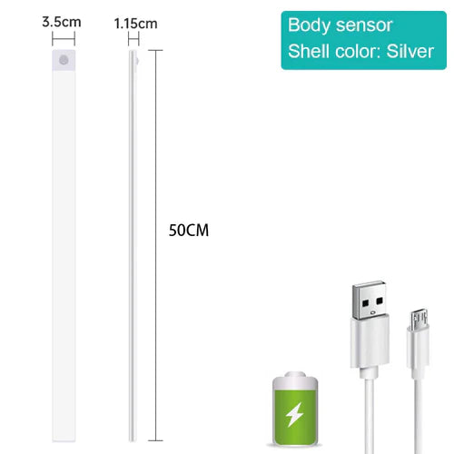 Bedroom Night Light Motion Sensor Lights Wireless USB Under Cabinet