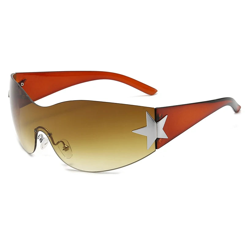 Fashion Sunglasses for Women Men Trendy Shield Wrap Around Sunglasses