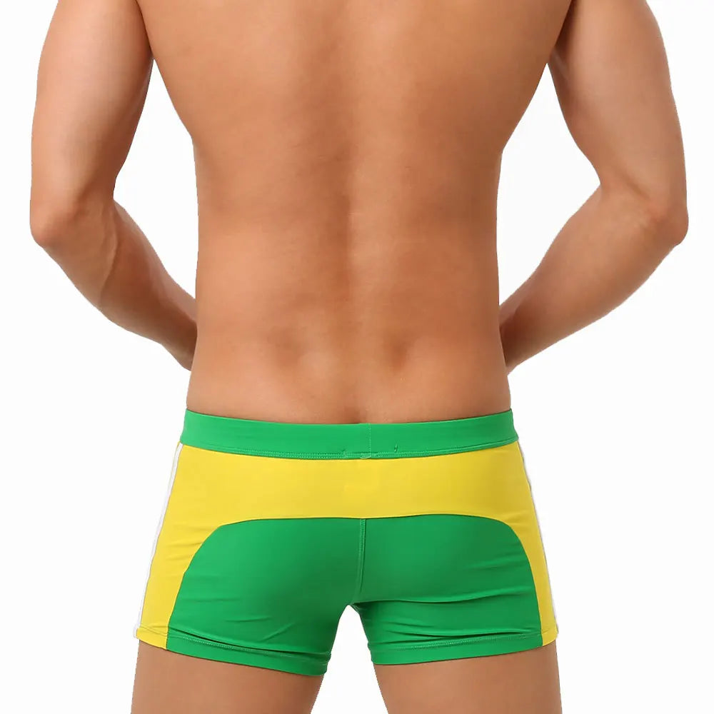 Sexy Swimsuit Beach Quick Drying Trunks Men Swimwear with Zipper