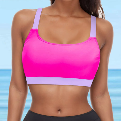 2024 Women’s Seamless Camo Swimwear Tops Fitness Breathable Push Up