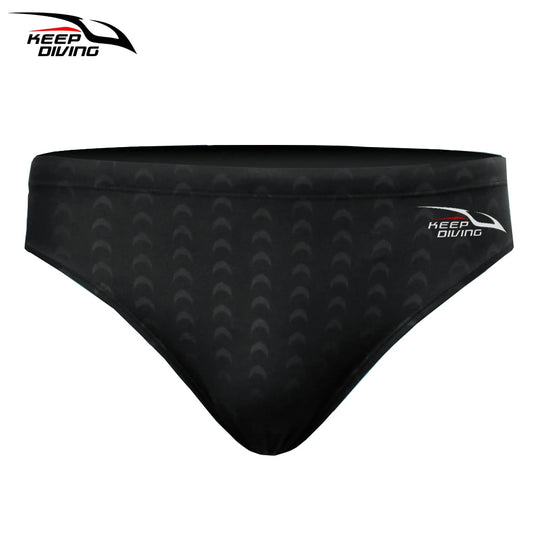 Professional Shark Skin Swim Competition Boxer Briefs Men Sport Trunks