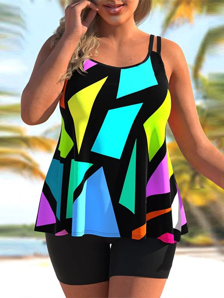 Tankini Plus Size Swimwear Women 2024 Bikini Set Woman Swimsuit