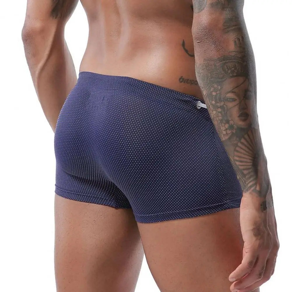 Summer Men Swim Shorts Low-rise Swimwear Beach Tight Swimming Trunks