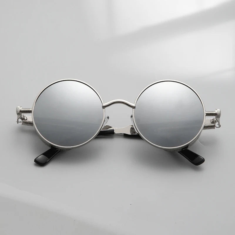 Metal Steam Punk Style Sun Glasses Steampunk Fashion Men Retro Round