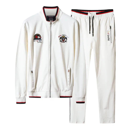High Quality Embroidery Fashion Tracksuit Autumn Men's Sportswear Two