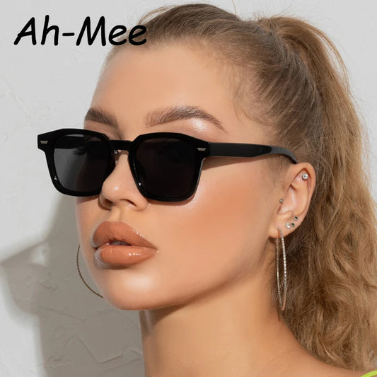 Popular Women's Sunglasses Trend Vintage Square Frame Black Yellow Sun