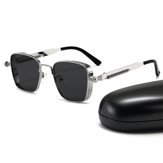 Square Steampunk Spring Leg Sunglasses For Men Women Fashion Classic