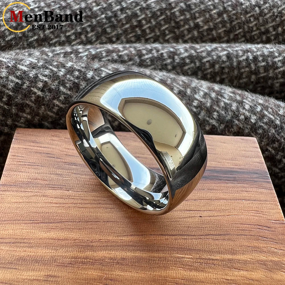 MenBand Classic 10mm Men Tungsten Rings Wedding Band Fashion Jewellery Dome High Polishing Comfort Fit 7-15
