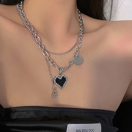 Punk Butterfly Pendant Necklace Women Y2K Crystal Light Luxury Egirl